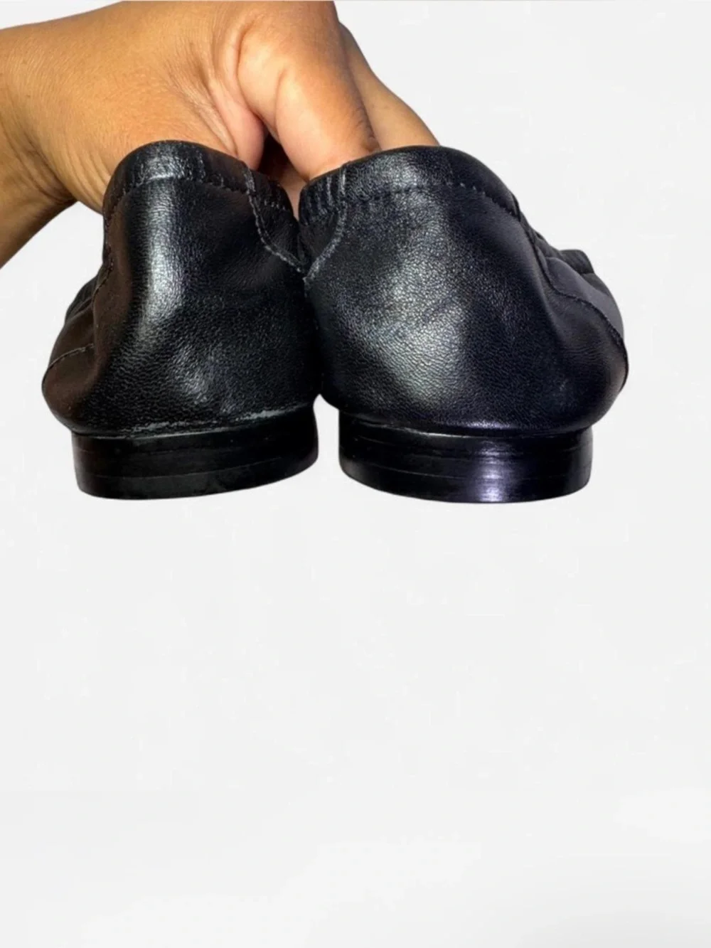 Tory Burch Black Leather Loafers with Gold Logo
